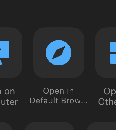 WeChat menu option: Open in Default Browser